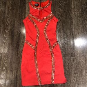 Orange Bebe Dress with sequins
